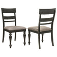 Bridget Ladder Back Dining Side Chair Stone Brown And Charcoal Sandthrough (Set Of 2) 108222 - Ella Furniture