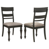 Bridget Ladder Back Dining Side Chair Stone Brown And Charcoal Sandthrough (Set Of 2) 108222 - Ella Furniture
