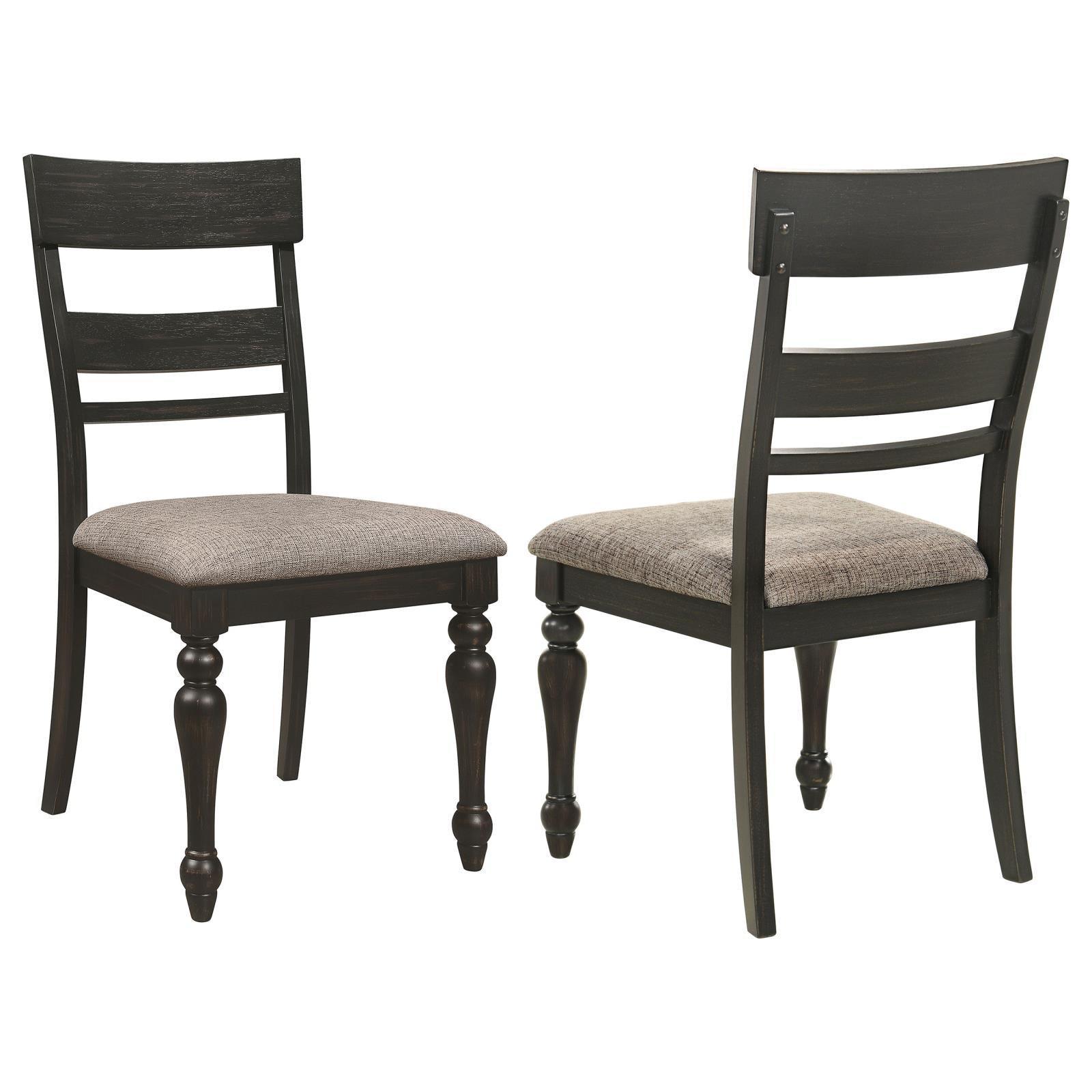 Bridget Ladder Back Dining Side Chair Stone Brown And Charcoal Sandthrough (Set Of 2) 108222 - Ella Furniture