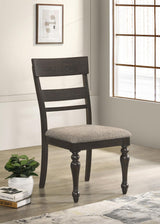 Bridget Ladder Back Dining Side Chair Stone Brown And Charcoal Sandthrough (Set Of 2) 108222 - Ella Furniture