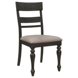 Bridget Ladder Back Dining Side Chair Stone Brown And Charcoal Sandthrough (Set Of 2) 108222 - Ella Furniture
