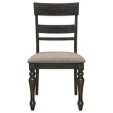 Bridget Ladder Back Dining Side Chair Stone Brown And Charcoal Sandthrough (Set Of 2) 108222 - Ella Furniture