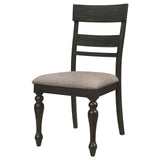 Bridget Ladder Back Dining Side Chair Stone Brown And Charcoal Sandthrough (Set Of 2) 108222 - Ella Furniture