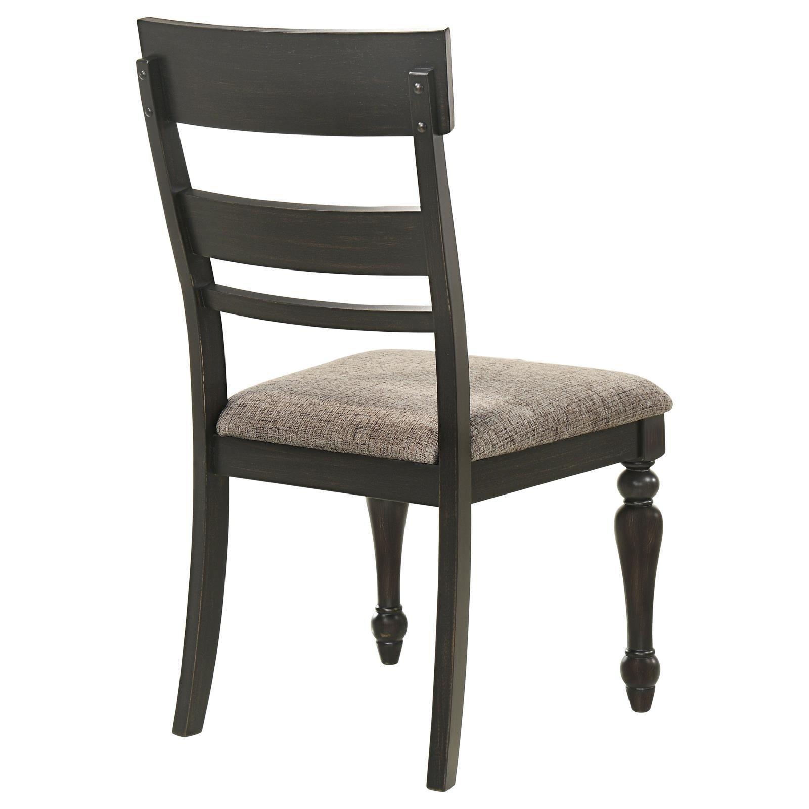 Bridget Ladder Back Dining Side Chair Stone Brown And Charcoal Sandthrough (Set Of 2) 108222 - Ella Furniture