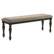 Bridget Upholstered Dining Bench Stone Brown And Charcoal Sandthrough 108223 - Ella Furniture