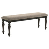 Bridget Upholstered Dining Bench Stone Brown And Charcoal Sandthrough 108223 - Ella Furniture