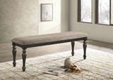 Bridget Upholstered Dining Bench Stone Brown And Charcoal Sandthrough 108223 - Ella Furniture