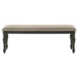 Bridget Upholstered Dining Bench Stone Brown And Charcoal Sandthrough 108223 - Ella Furniture