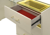 Brillia Ivory Faux-Crocodile Bedroom Set with Integrated LED Lighting and Crystal Hardware view 4