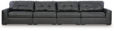 Brindley Pier Fog Leather 4-Piece Sectional view 2