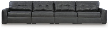 Brindley Pier Fog Leather 4-Piece Sectional view 2