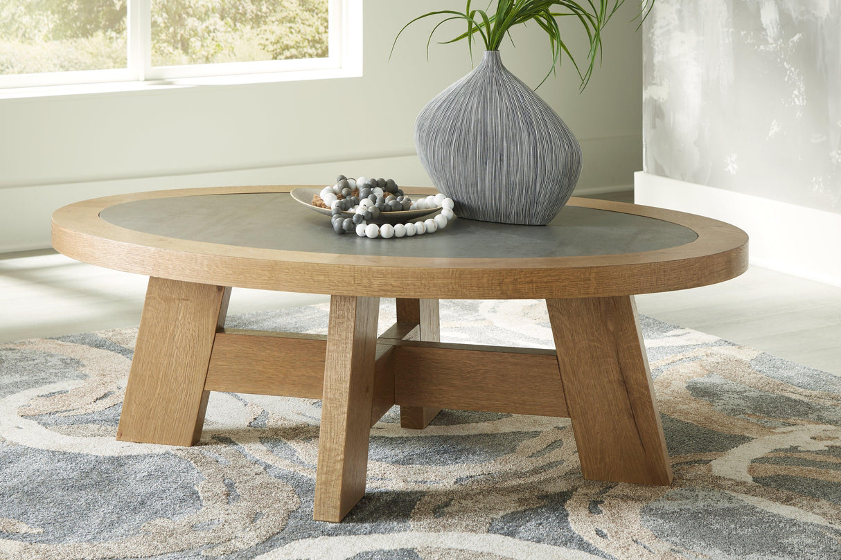 Brinstead Light Brown Coffee Table With 2 End Tables PKG015865 - T839-0 | T839-7 | T839-7 - Ella Furniture