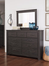 Brinxton Charcoal Panel Bedroom Set - Ella Furniture