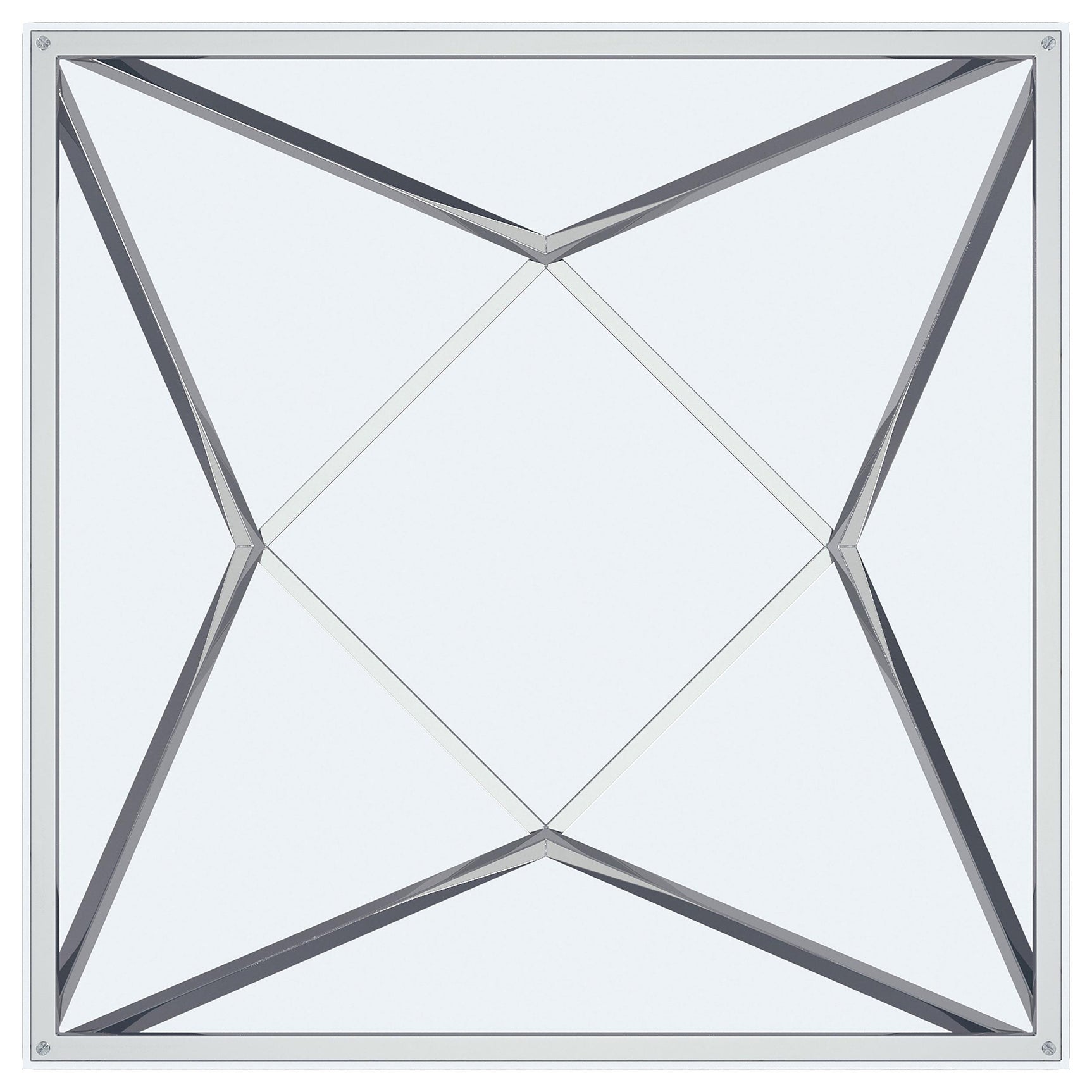 Brittania Square Glass Top Geometric End Table Nickel 709737 - Ella Furniture