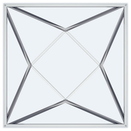 Brittania Square Glass Top Geometric End Table Nickel 709737 - Ella Furniture