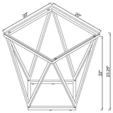 Brittania Square Glass Top Geometric End Table Nickel 709737 - Ella Furniture