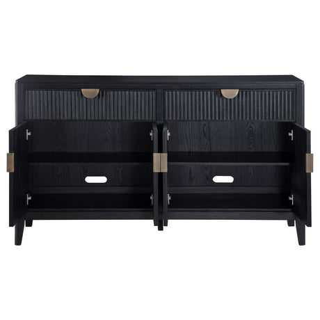 Brookmead 2-Drawer Sideboard Buffet With Storage Cabinet Black 108235 - Ella Furniture