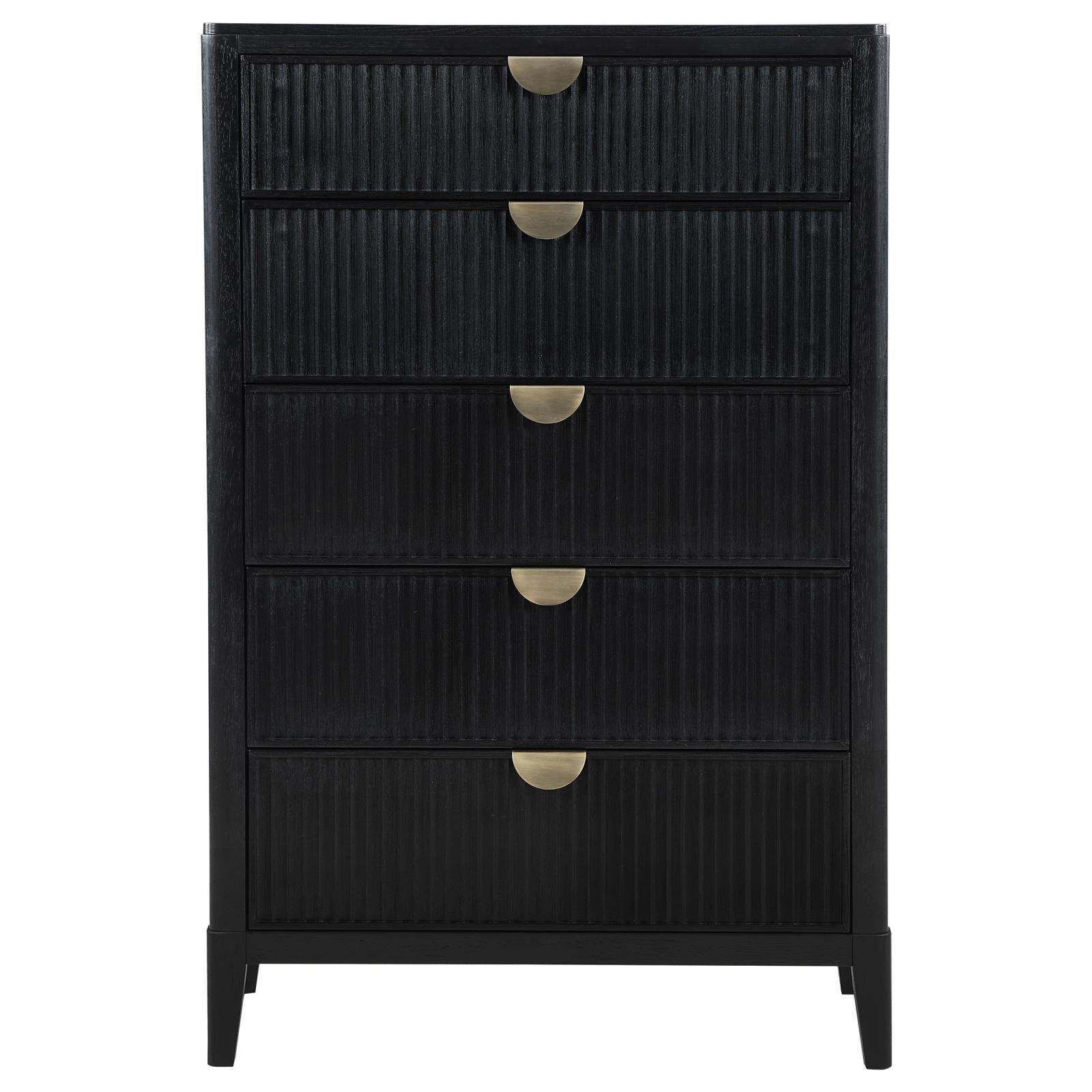 Brookmead 5-Drawer Bedroom Chest Black 224715 [ETA: 3/29/2024] - Ella Furniture