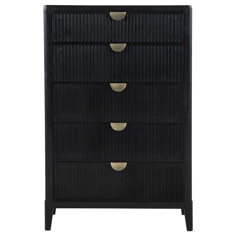 Brookmead 5-Drawer Bedroom Chest Black 224715 [ETA: 3/29/2024] - Ella Furniture