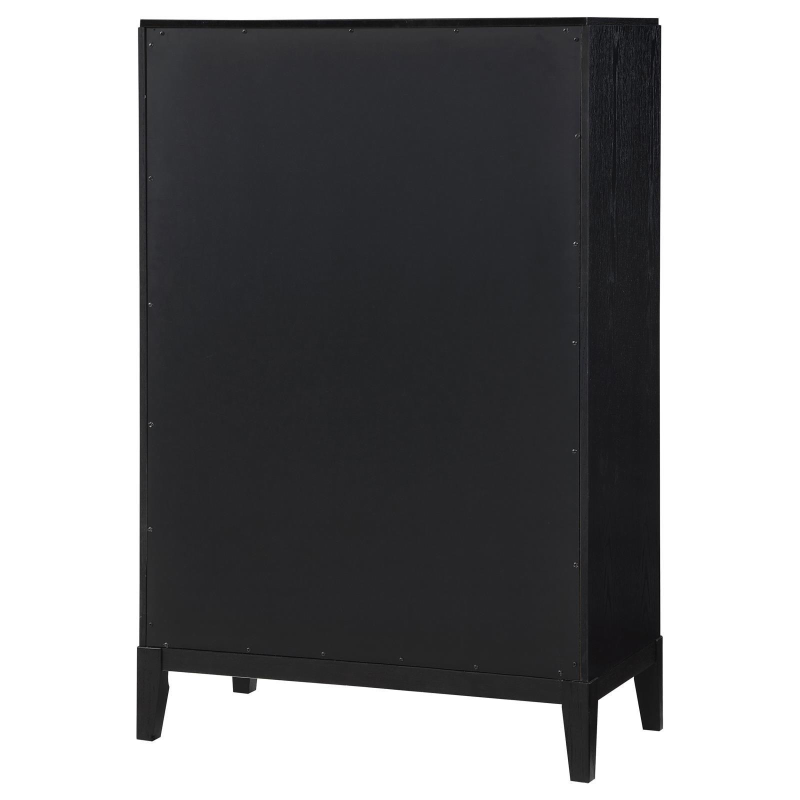 Brookmead 5-Drawer Bedroom Chest Black 224715 [ETA: 3/29/2024] - Ella Furniture