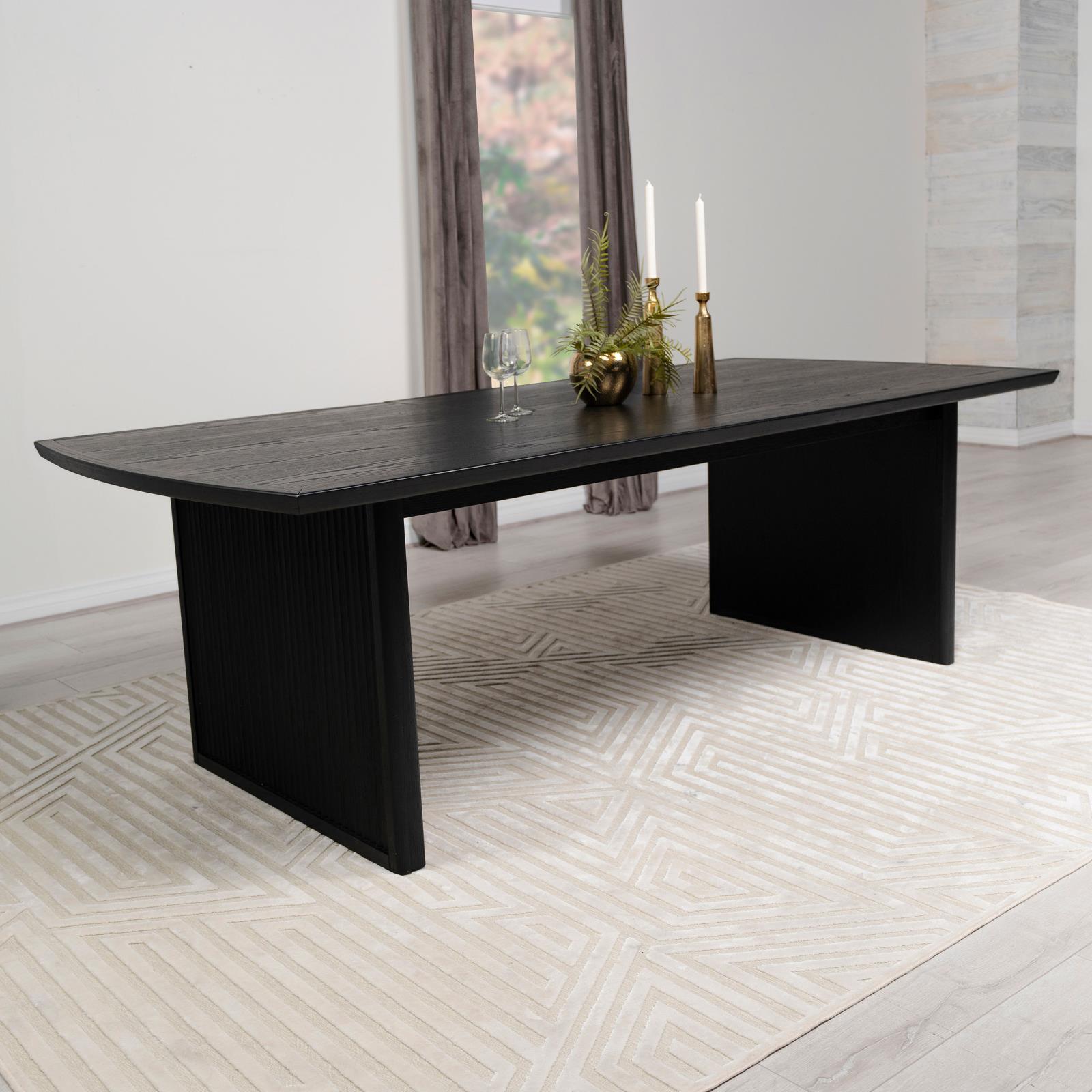 Brookmead Rectangular Dining Table With 18" Removable Extension Leaf Black 108231 - Ella Furniture