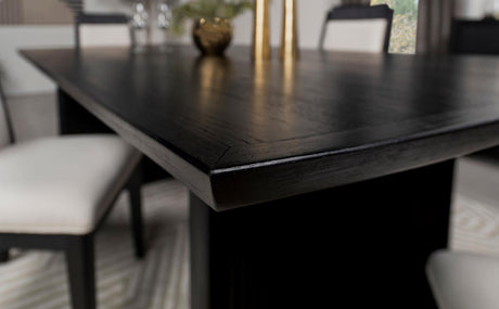 Brookmead Rectangular Dining Table With 18" Removable Extension Leaf Black 108231 - Ella Furniture