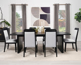 Brookmead Rectangular Dining Table With 18" Removable Extension Leaf Black 108231 - Ella Furniture