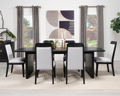 Brookmead Rectangular Dining Table With 18" Removable Extension Leaf Black 108231 - Ella Furniture