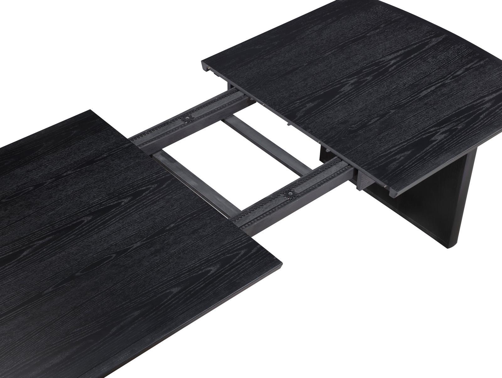 Brookmead Rectangular Dining Table With 18" Removable Extension Leaf Black 108231 - Ella Furniture