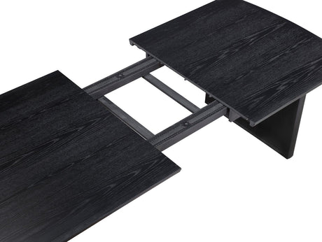 Brookmead Rectangular Dining Table With 18" Removable Extension Leaf Black 108231 - Ella Furniture
