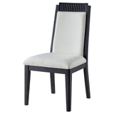 Brookmead Upholstered Dining Side Chair Ivory And Black (Set Of 2) 108232 - Ella Furniture