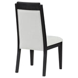 Brookmead Upholstered Dining Side Chair Ivory And Black (Set Of 2) 108232 - Ella Furniture