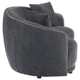 Brookside 2-piece Velvet Upholstered Sofa Set Dark Grey 504844-S2 - Ella Furniture