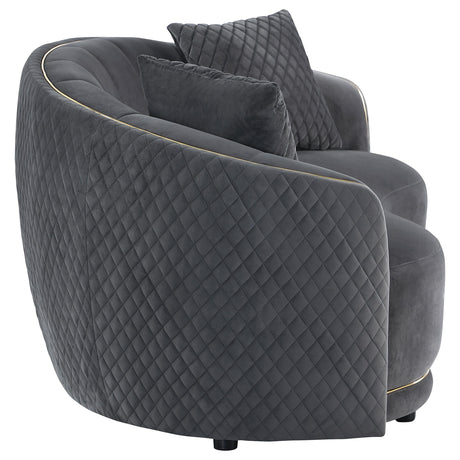 Brookside 2-piece Velvet Upholstered Sofa Set Dark Grey 504844-S2 - Ella Furniture