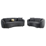 Brookside 2-piece Velvet Upholstered Sofa Set Dark Grey 504844-S2 - Ella Furniture