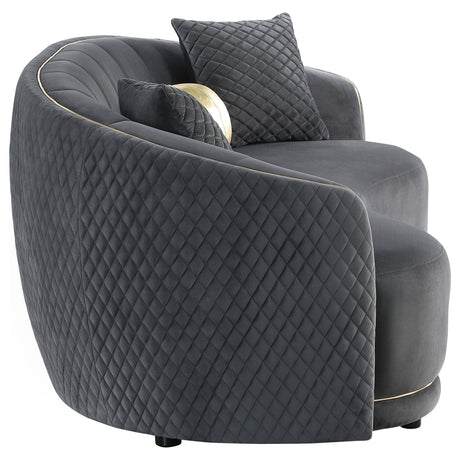 Brookside 2-piece Velvet Upholstered Sofa Set Dark Grey 504844-S2 - Ella Furniture