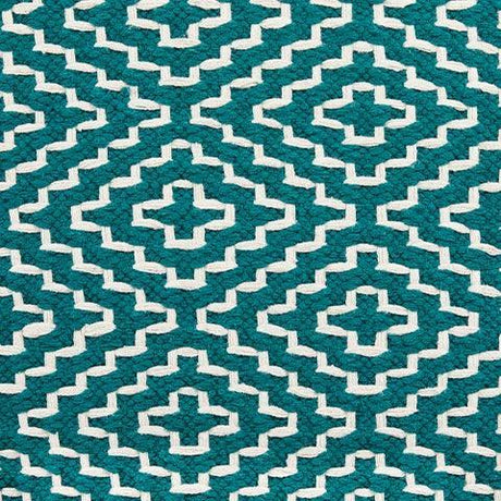 Brynnsen Teal/ivory Pouf - Ella Furniture