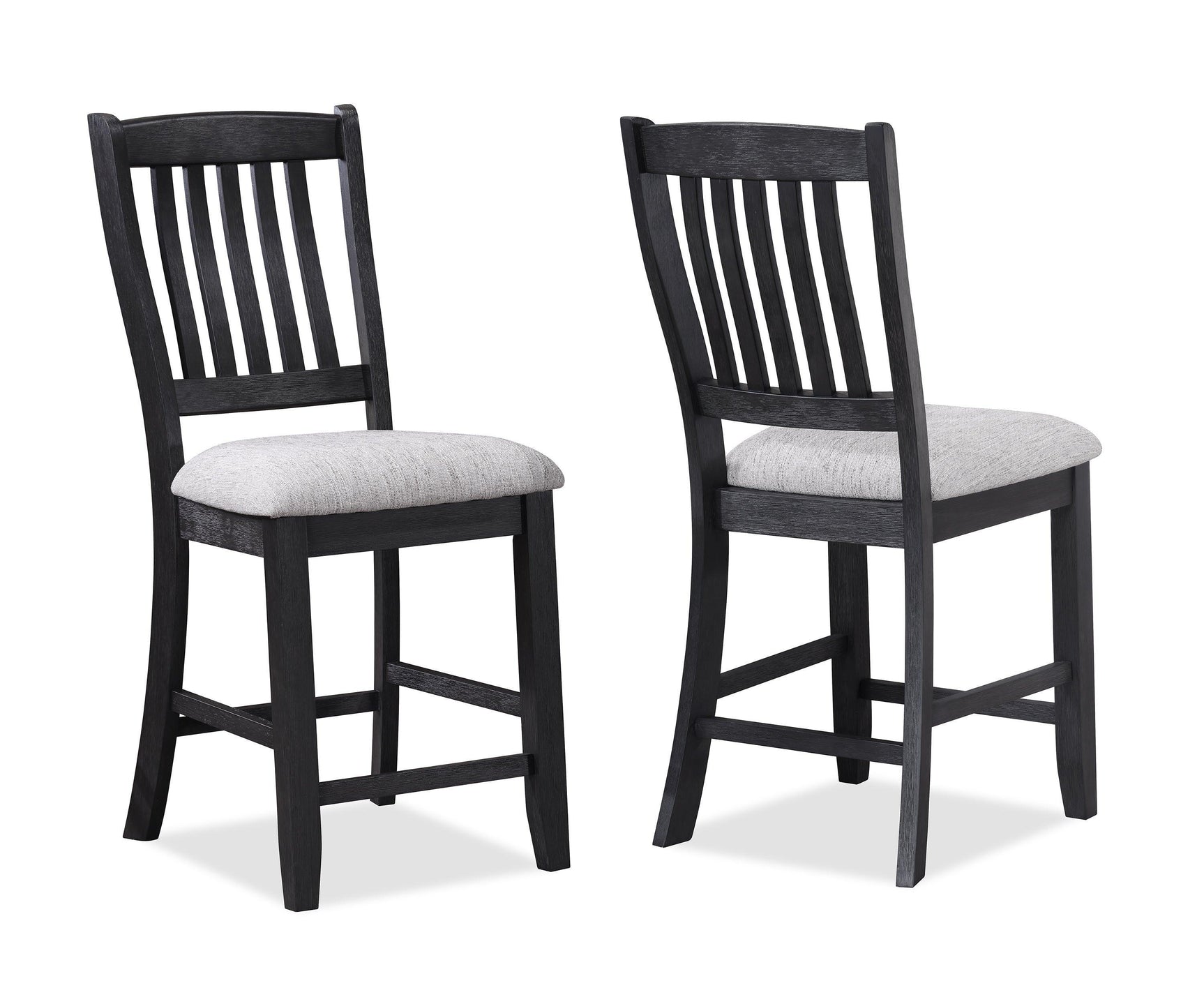 Buford Light Gray Solid Wood And Veneers Fabric Upholstered Counter Height Dining Room Set - Ella Furniture