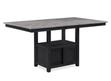 Buford Light Gray Solid Wood And Veneers Fabric Upholstered Counter Height Dining Room Set - Ella Furniture