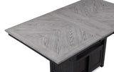 Buford Light Gray Solid Wood And Veneers Fabric Upholstered Counter Height Dining Room Set - Ella Furniture