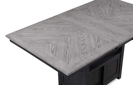 Buford Light Gray Solid Wood And Veneers Fabric Upholstered Counter Height Dining Room Set - Ella Furniture