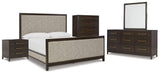 Burkhaus Brown Upholstered Bedroom Set - Ella Furniture