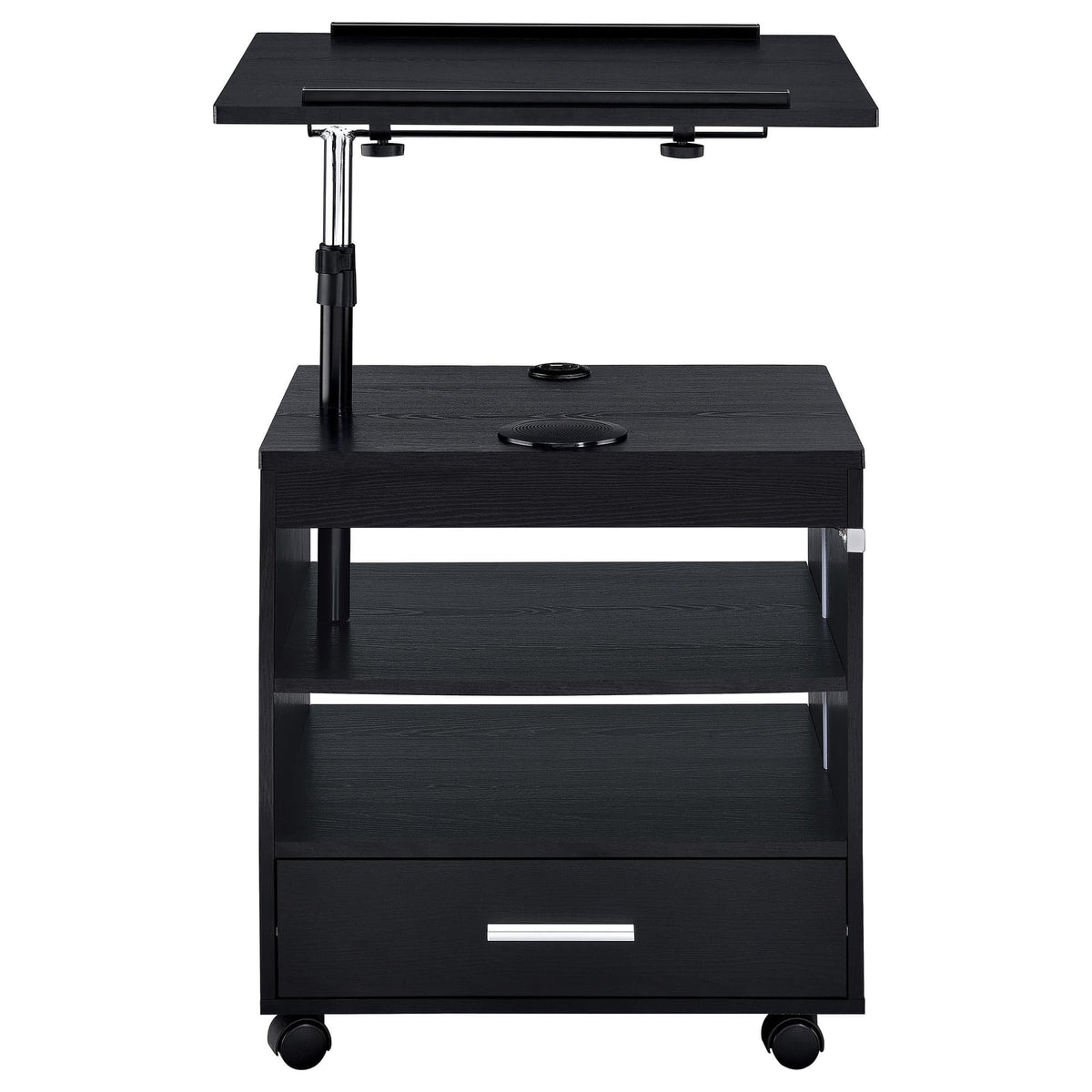 Lerma 1-Drawer Adjustable Tray Top Nightstand with Speaker Black Ash — product image 9