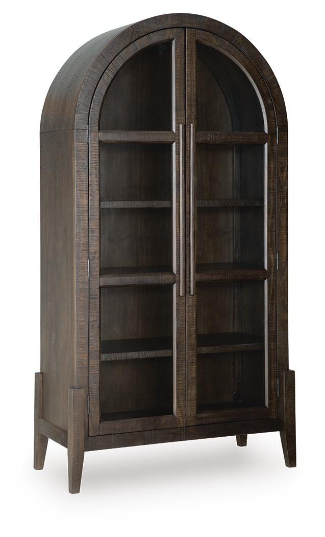 Benhall Dark Brown Accent Cabinet — angled view