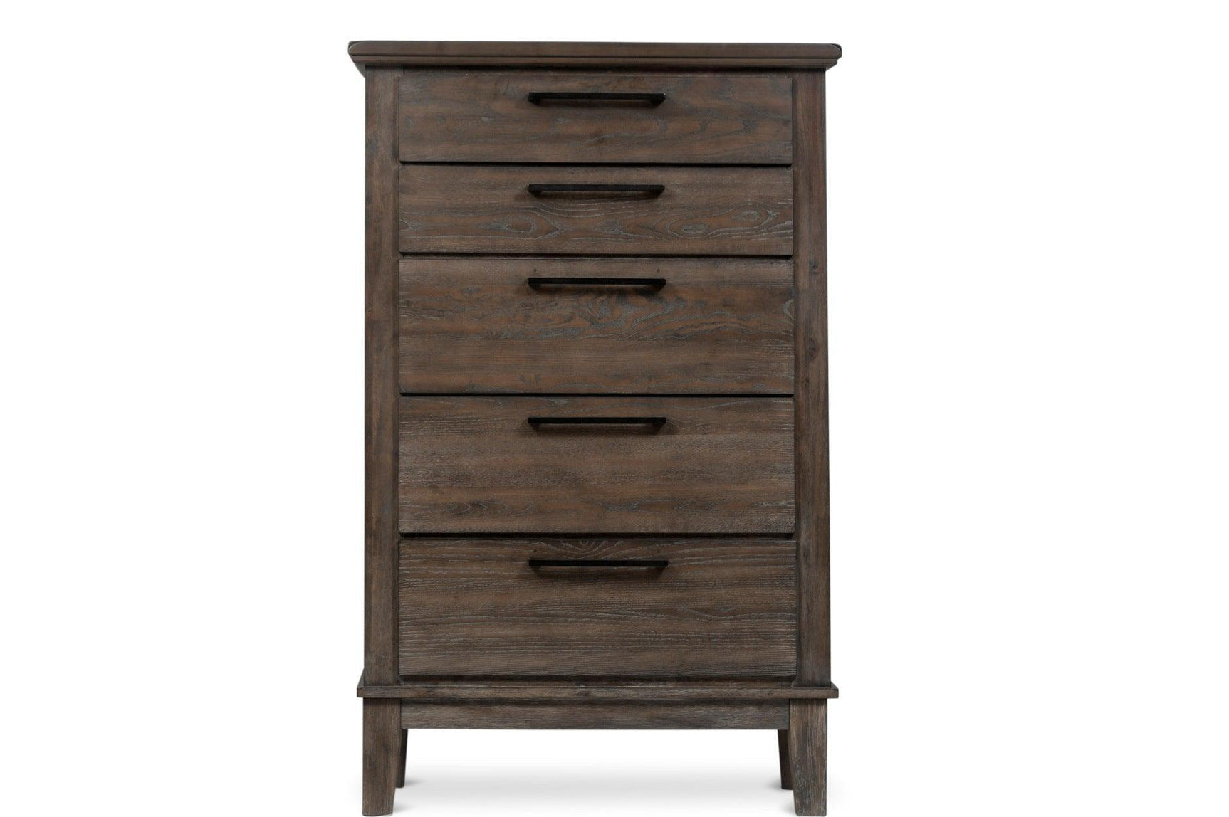 Gray Modern Traditional Solid Wood Veneers Fabric Upholstered Tufted Shelves Bedroom Set - Ella Furniture