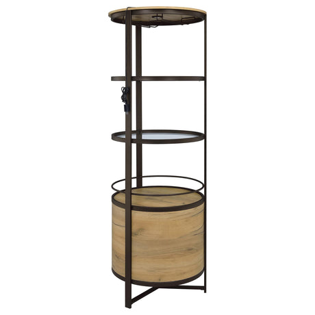 Ritter Round LED Bar Wine Storage Cabinet Rustic Oak — product image 8