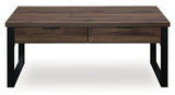 Wickman Falls Dark Brown Coffee Table — front view