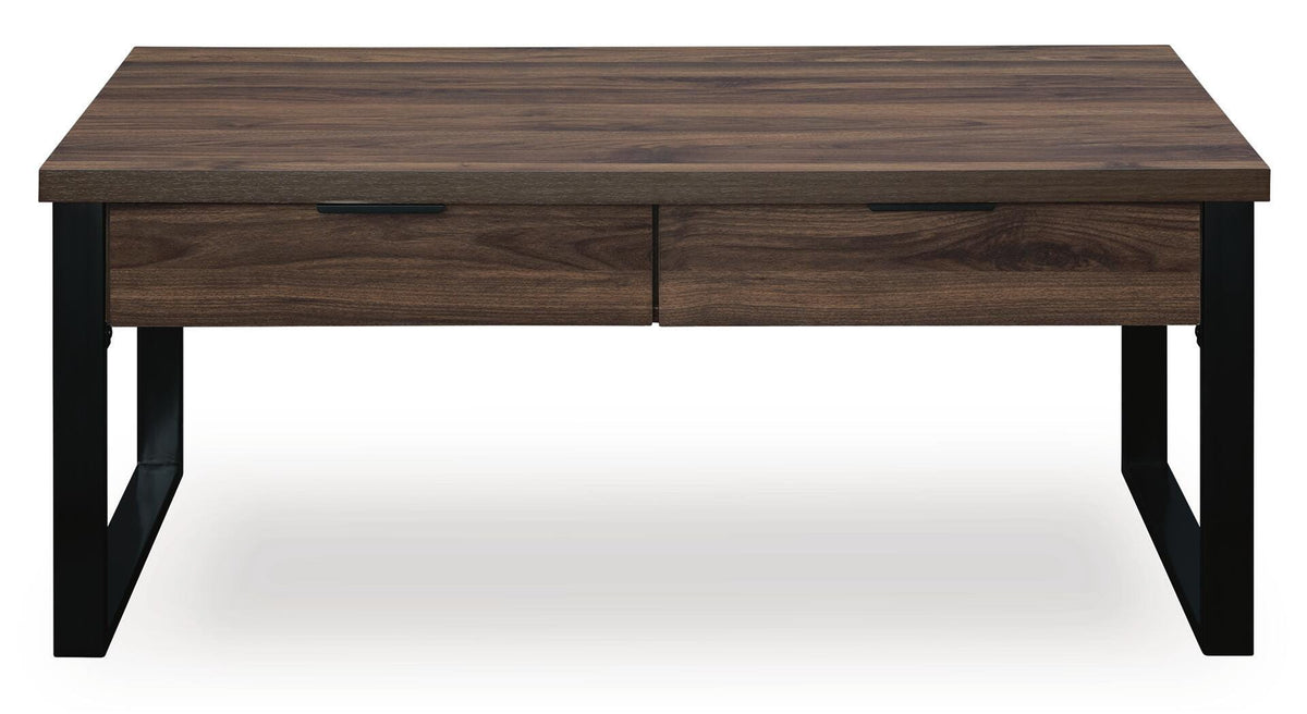 Wickman Falls Dark Brown Coffee Table — front view