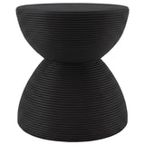 Macedo 2-Piece Transitional Round Rattan Coffee and End Table Set Black — product image 3
