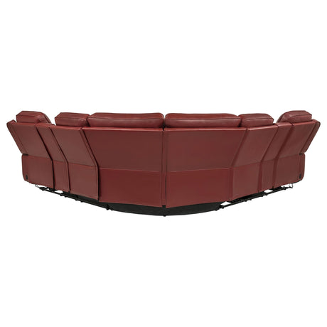 Rojas 3-Piece Dual Power Reclining L-Shaped Sectional with Bluetooth Red — product image 5